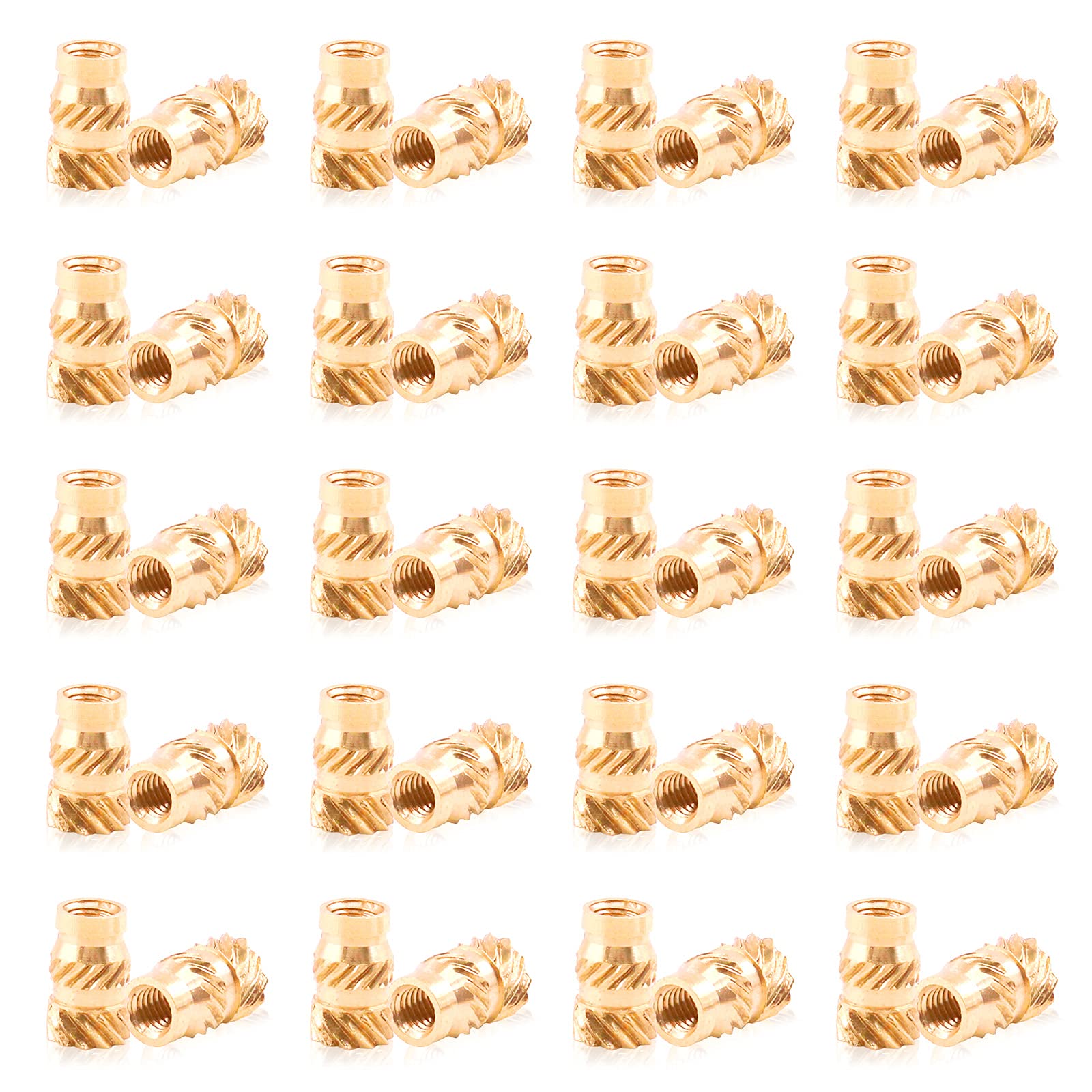 Mardatt 120Pcs M3x8x5 Brass Threaded Inserts for Plastic Brass Inserts 3D Printing Knurled Nut Brass Embedment Nut Heat Set Insert for 3D Printing Plastic