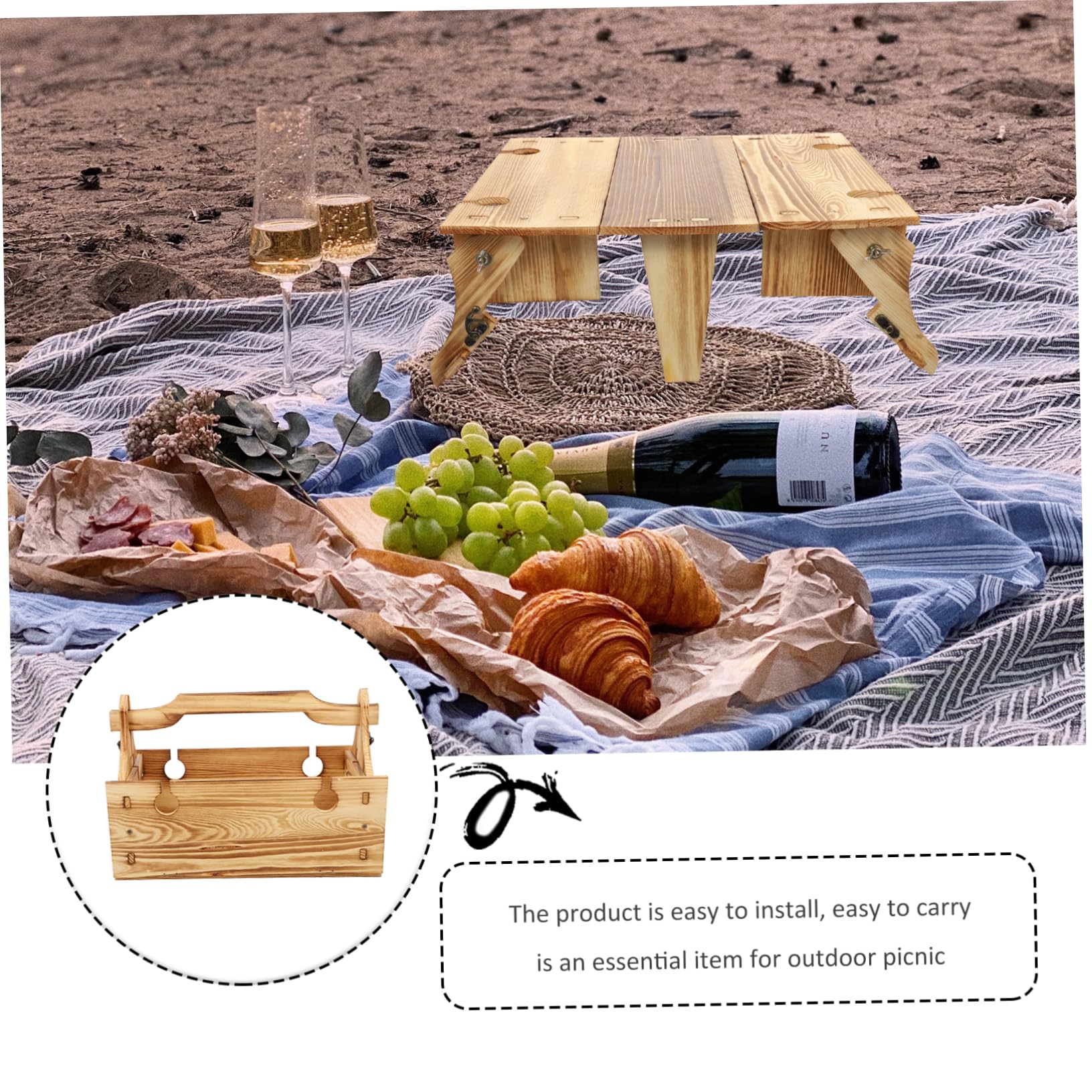 Holz-Aufbewahrungskorb, Klapptisch, Korb, Hochzeit, Blumenkorb, Holz, Outdoor, Campingtisch, Holz, Küchentisch, Outdoor-Tische, Picknicktisch, Campingausrüstung, Holz-Picknicktisch-Set/1019
