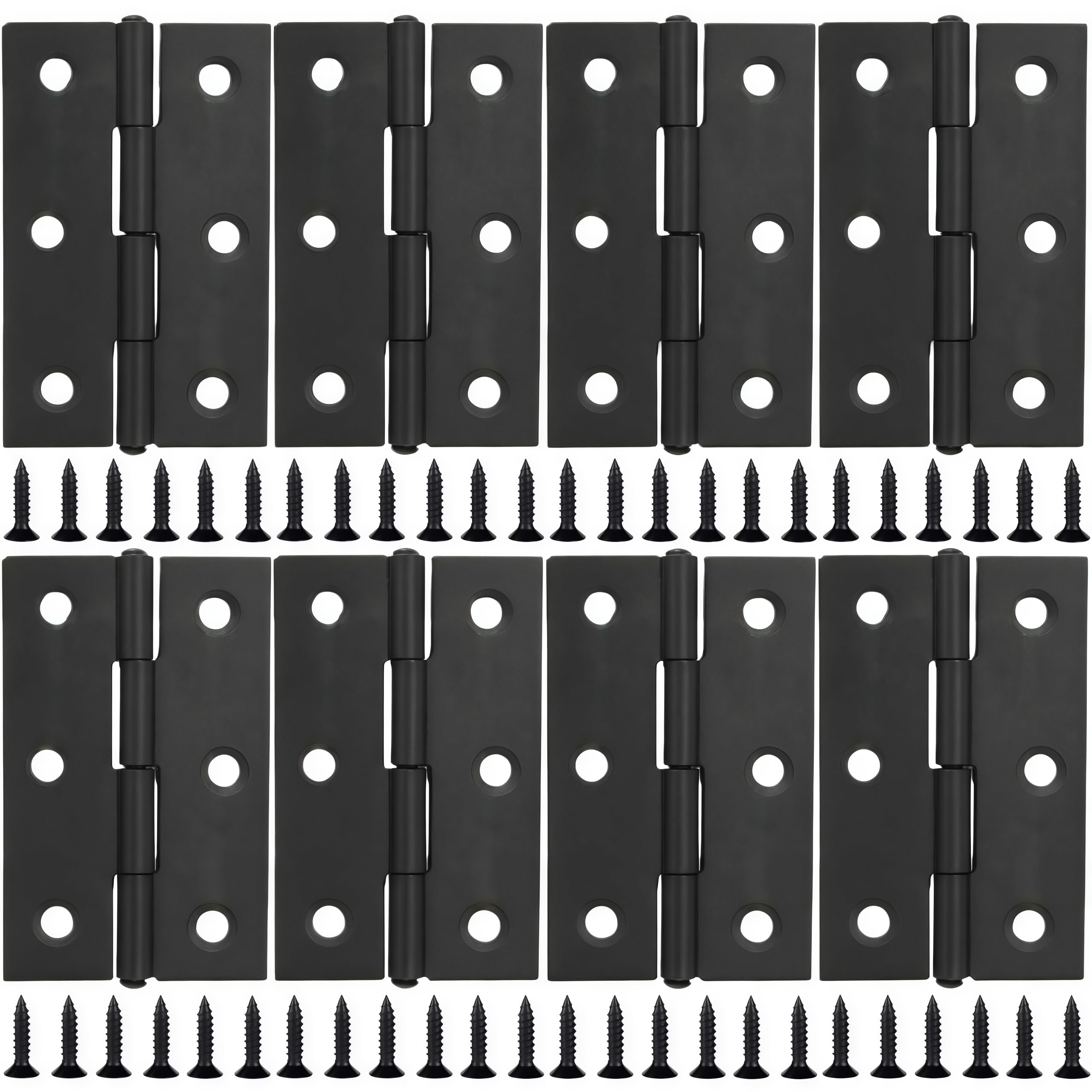 Vbnexyr Regular Hinge 8 Pack Black Stainless Steel Folding Hinges Casement Hinge Hardware Suitable For Wooden Crates Small Handicrafts 3.5 Inches
