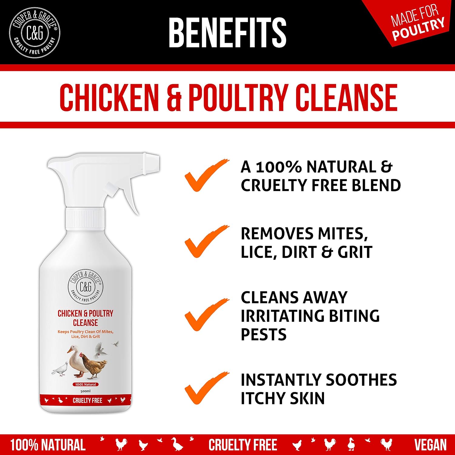 C&G Pets Chicken and Poultry Cleanse, White, Poultry Cleanse 500ML - Image 3
