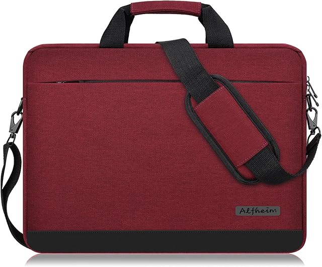 Alfheim Laptop Bag with Shoulder Strap 14 Inch Men Women Lightweight Waterproof Soft Computer Briefcase for Business Work Notebook Ultrabook Compatible with Macbook Air/Macbook Pro 14-inch A2442 etc