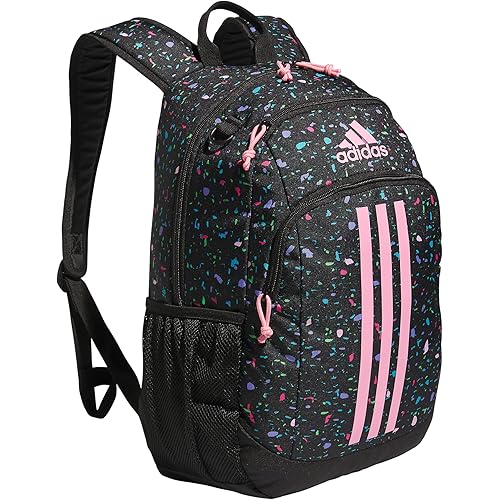 adidas Creator Laptop Backpack for Women and Men, Comfortable and Durable Small Athletic Bag, Speckle Black/Bliss Pink/Black, One Size