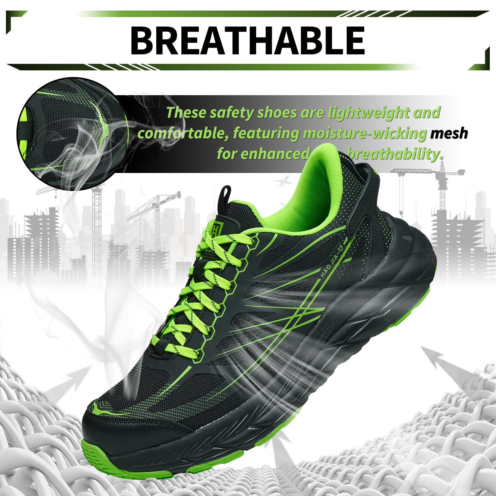 Scarpe Antinfortunistiche Uomo Leggere Estive Scarpe da Lavoro Donna Antiscivolo Transpirabile Comode Scarpe di Sicurezza con Punta di Acciaio