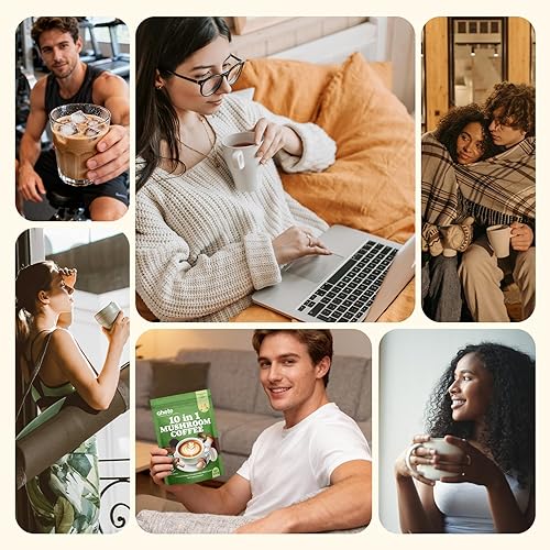 Miniatura 9 de Café de hongos 10 en 1 con arábica orgánica, melena de león, chaga, reishi y cordyceps, mezcla de hongos de 2000 mg, enfoque, energía y apoyo