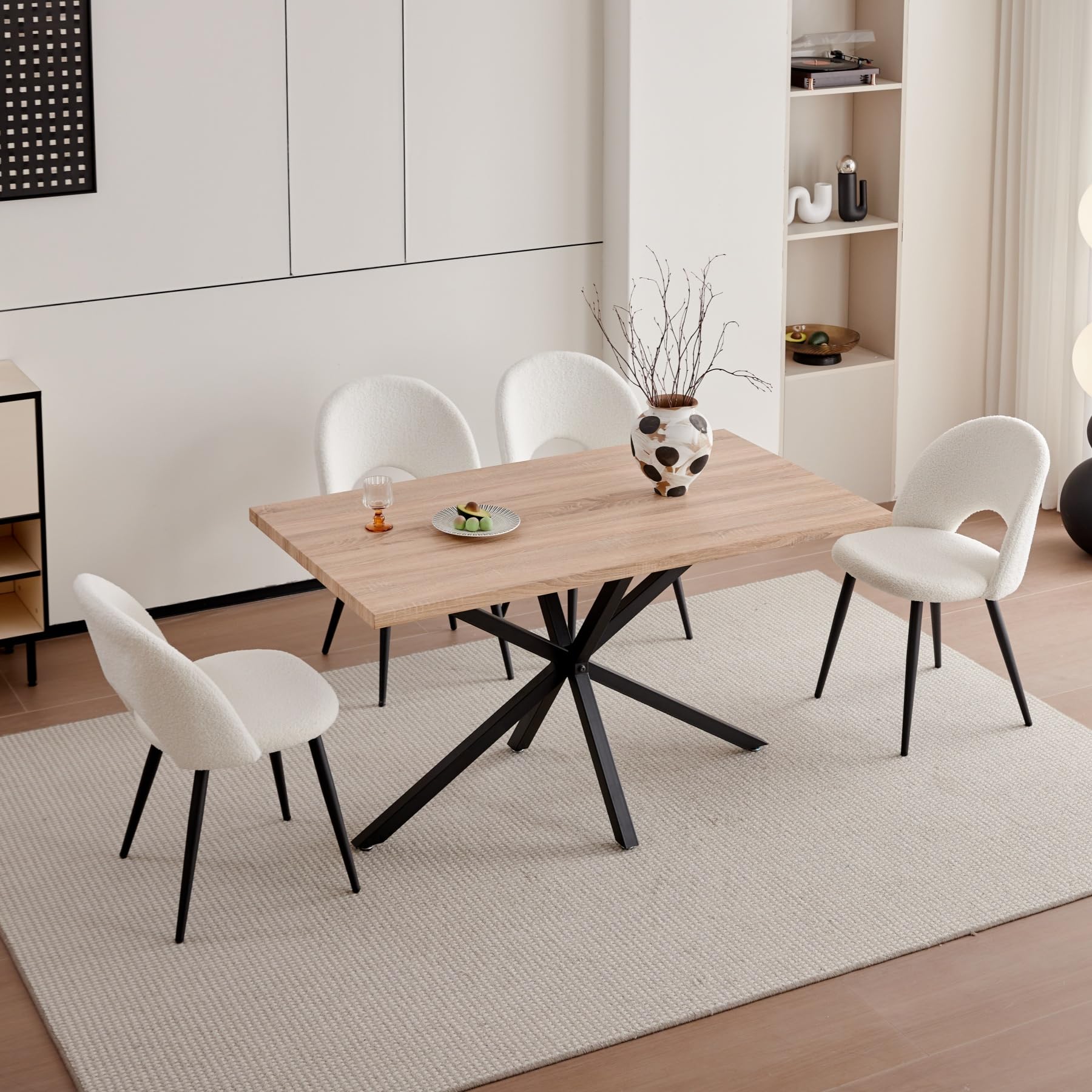 Juego de Mesa de Comedor y Sillas para Cuatro Personas