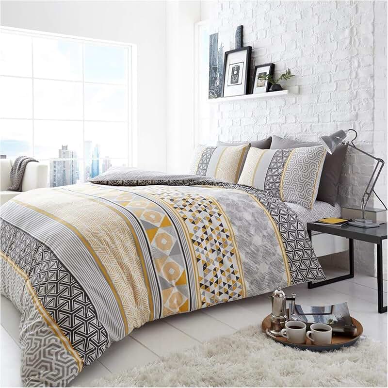 Amazon.co.uk mustard and grey curtains and bedding sets Include Out