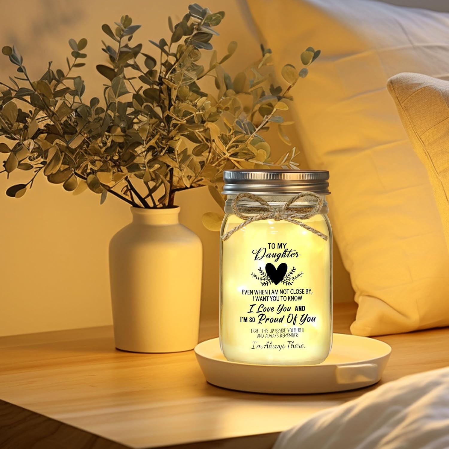 Gift for Daughter, Daughter Birthday Gifts from Mom Dad, Mother Daughters Gift, Daughters Gifts Mother's Day Graduation Decorative Jar Light Night - Image 6