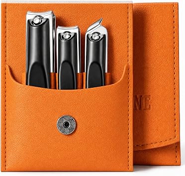 Nail Clippers Set, Fingernail and Toenail Clipper Cutters Kit | Ultra Sharp All-IN-ONE Kit 15% Thicker Premium Sturdy Podiatrist Toe Nail Care Tools. Perfect Grooming Gifts with Case