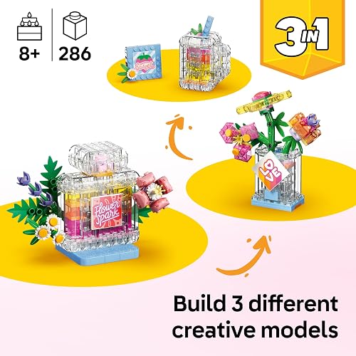 LEGO Creator 3 in 1 Floral Decor Perfume Bottle Toy - Model Kit Transforms into a Flower Vase or Smoothie - DIY Kids' Room Decoration - Birthday Gift for 8+ Year Old Girls & Boys - 31383 - 3