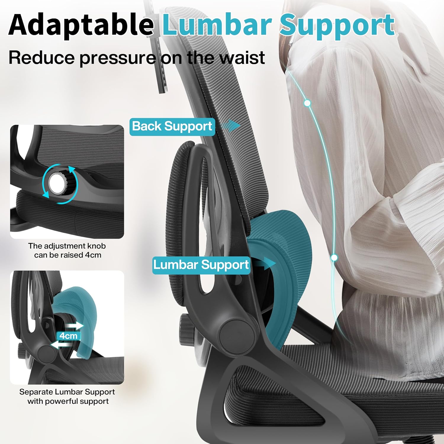 81tLEgXWUmL._AC_SL1500_ Ergonomic Office Chair,Mesh Office Chair with Lumbar Support,High Back Desk Chair with Flip-up Arms,400 lbs Big and Tall Computer Chair with Headrest,Comfy Desk Chairs (Black)