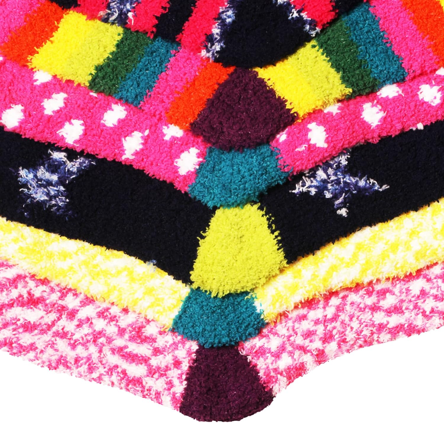 Yacht & Smith 48 PAIRS Women’s Fuzzy Socks, Assorted, Colorful, Warm Stretchy Furry Bulk Socks