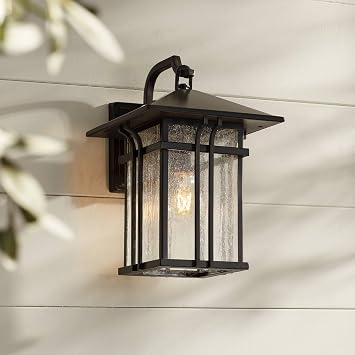 Syon 14" High Bronze and Clear Glass Mission Outdoor Wall Light Fixture