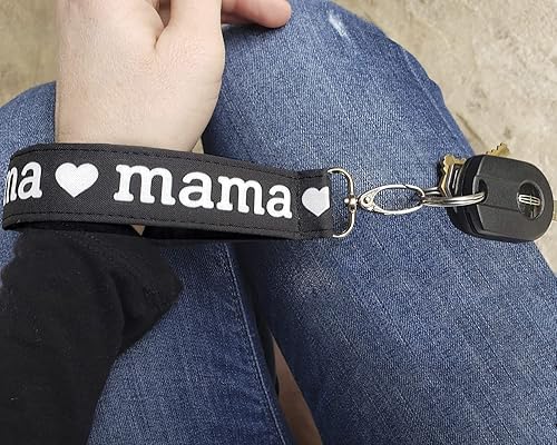 Miniatura 2 de Mom Keychain for Women Mama Key Chain Wristlet Cute Gift for New Mom Life Key Fob with Tassel Wrist Lanyard Strap