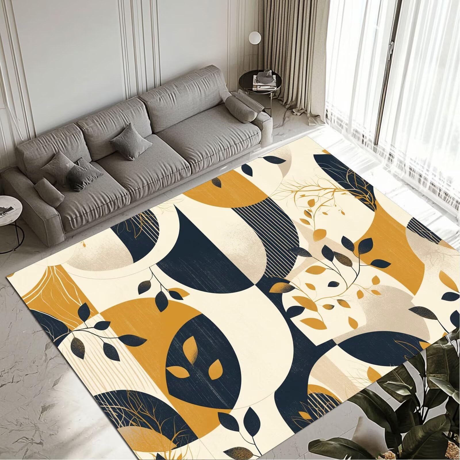 Tapis Lines lavable pour chambre adulte et salon facile à nettoyer