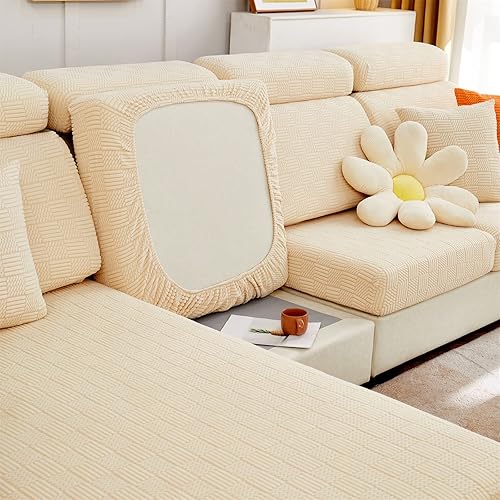 Miniatura 9 de EURHOWING Fundas de cojín elásticas universales para sofá modular en forma de L, funda de sofá seccional, funda suave de repuesto para sofá en forma