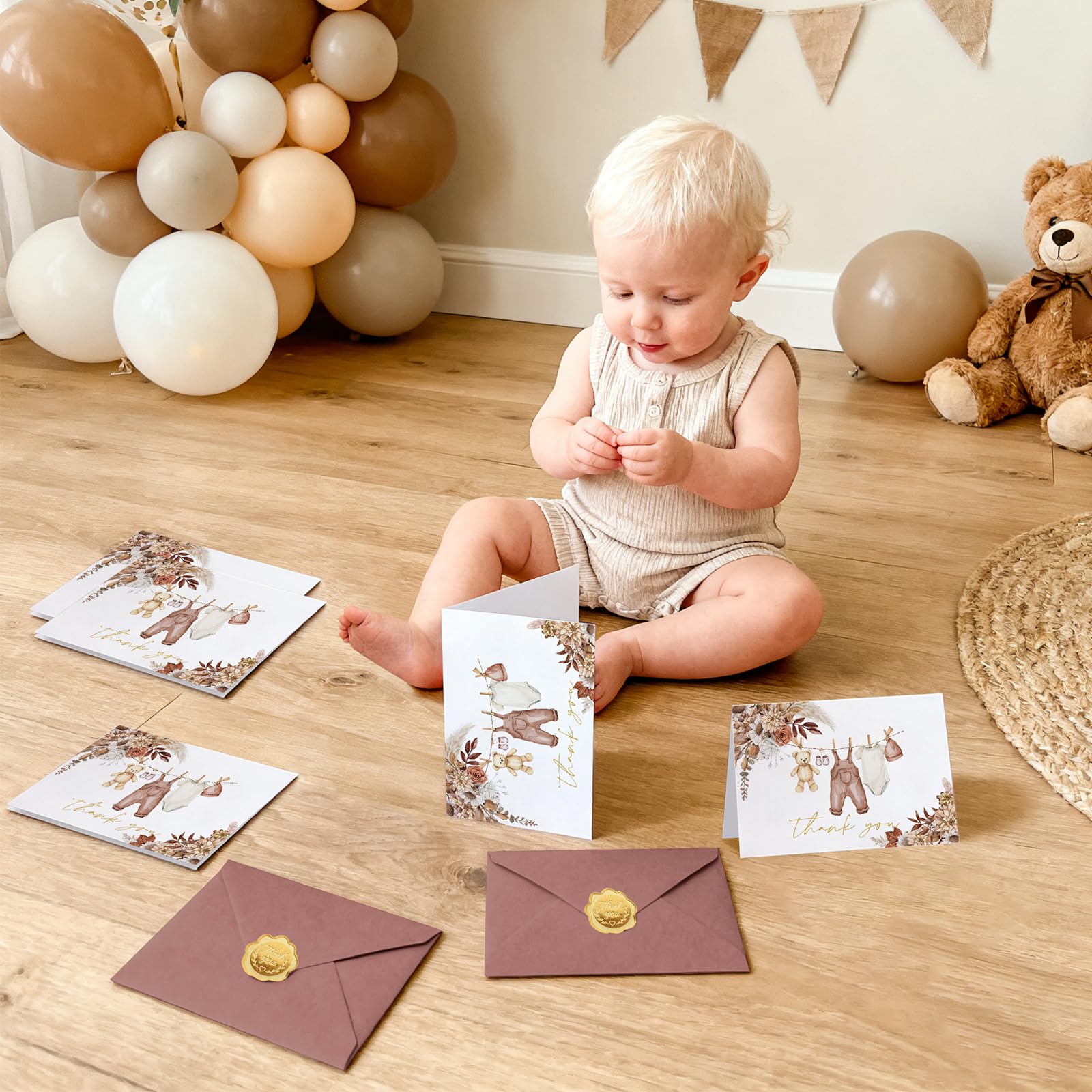 Printed Little Pumpkin Thank You Card With Envelope | Pumpkin Thank You | Fall Baby Shower | Birthday Party | Thank You Card - View #4