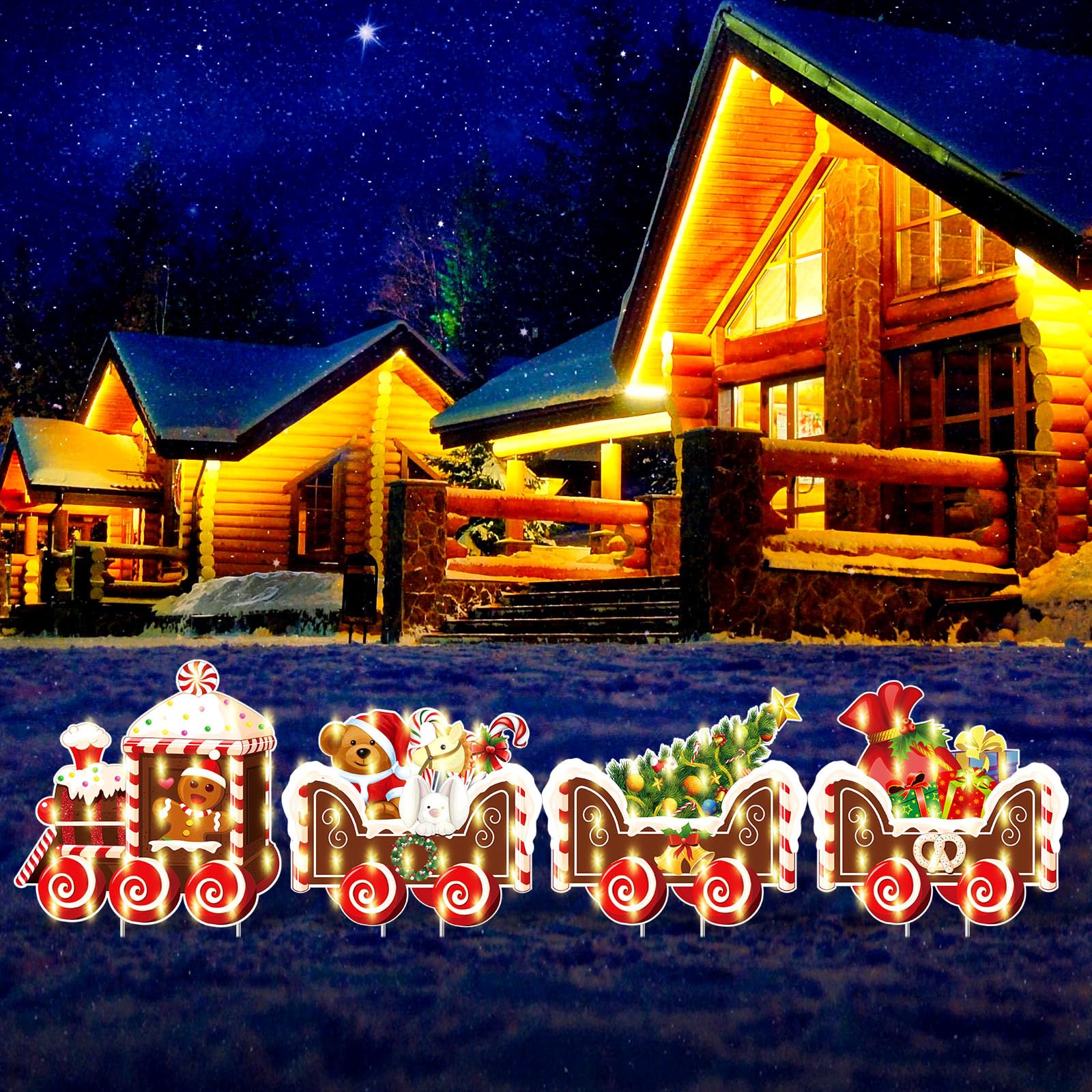 コンセントを挿すLEDライト付き、クリスマス雪だるま 屋外の芝生の庭用 ledt026.jpg