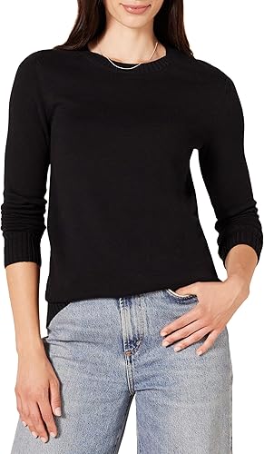 Tienda Essentials Womens 100% Cotton Crewneck Sweater (Available in Plus Size)