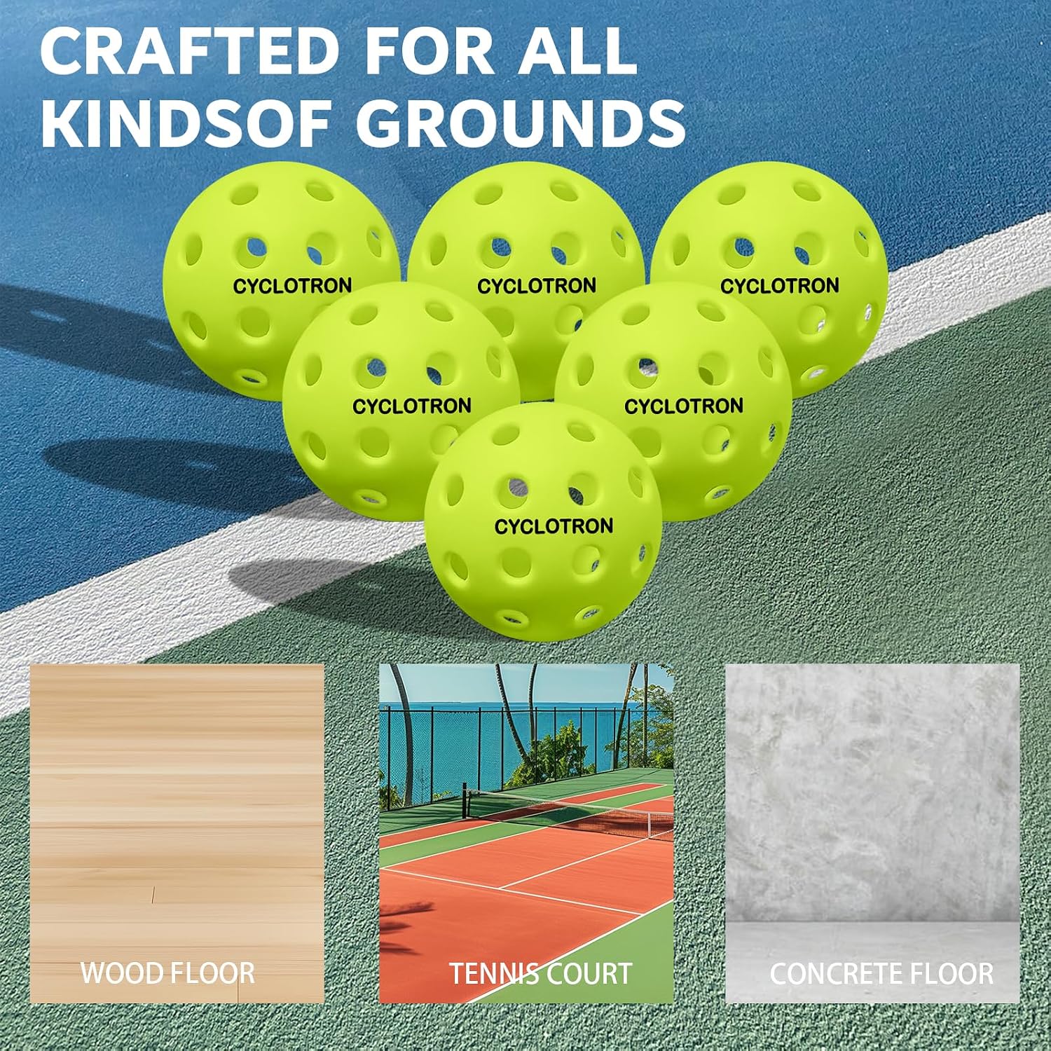 6-Pack Premium pickleball Balls