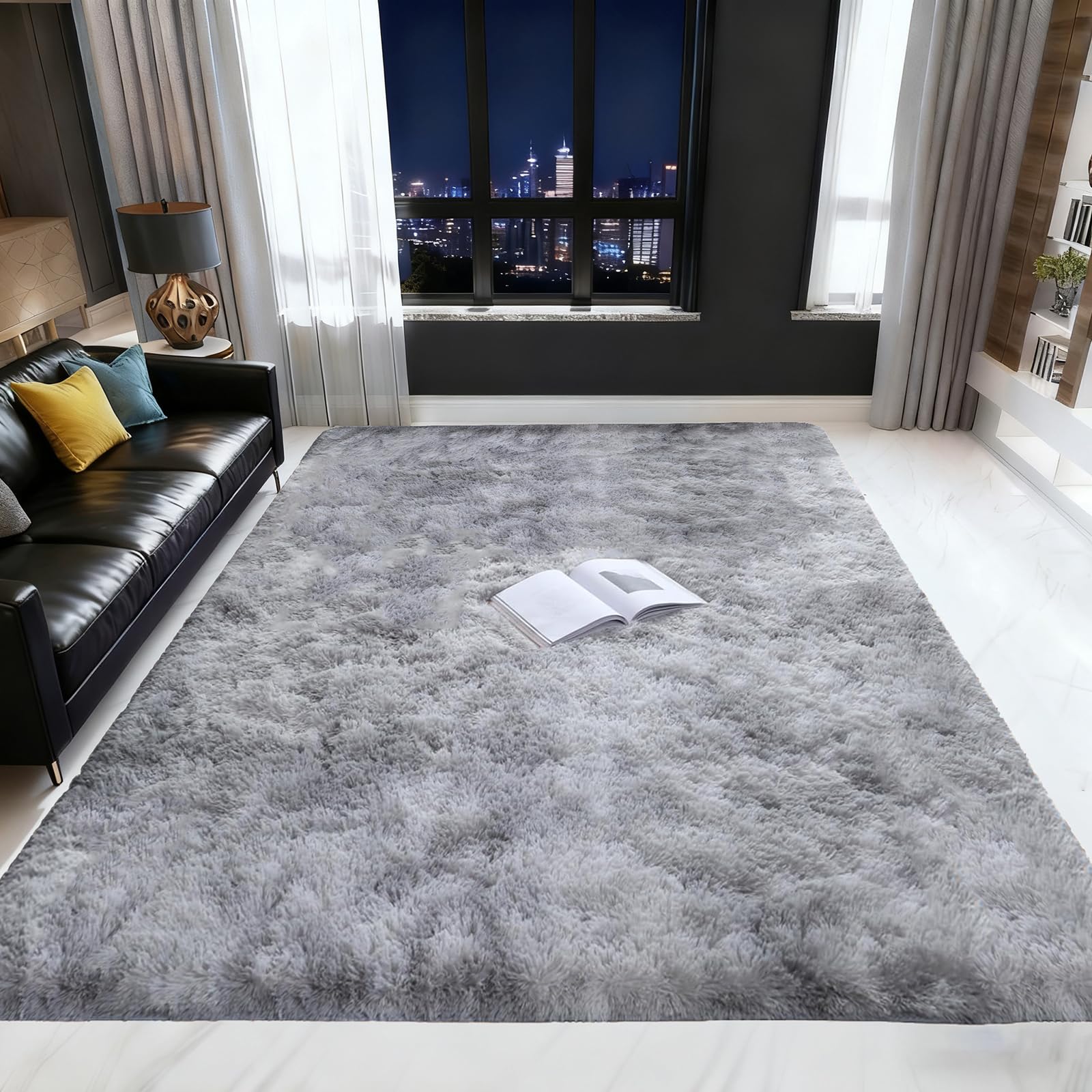 Tapis salon shaggy 160 x 230 cm moelleux et tapis à poils longs tie dye C pour chambre