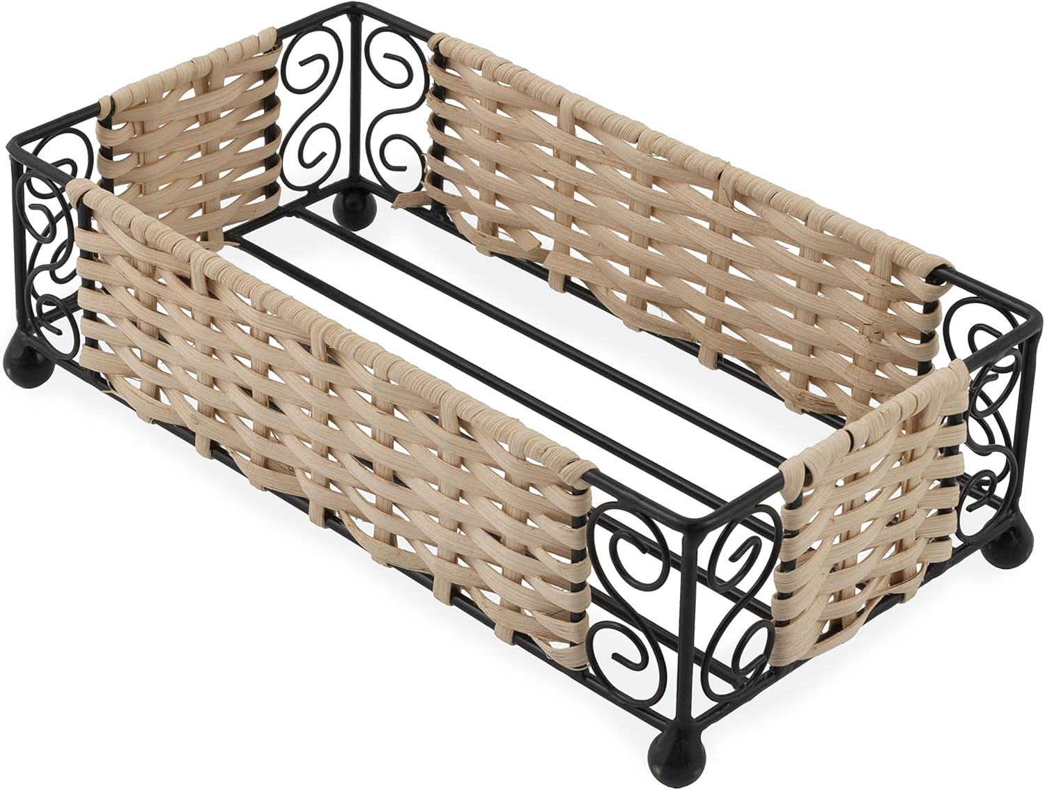 Boston International Metal Napkin Holder Caddy, Cocktail Size, Silver with Weight