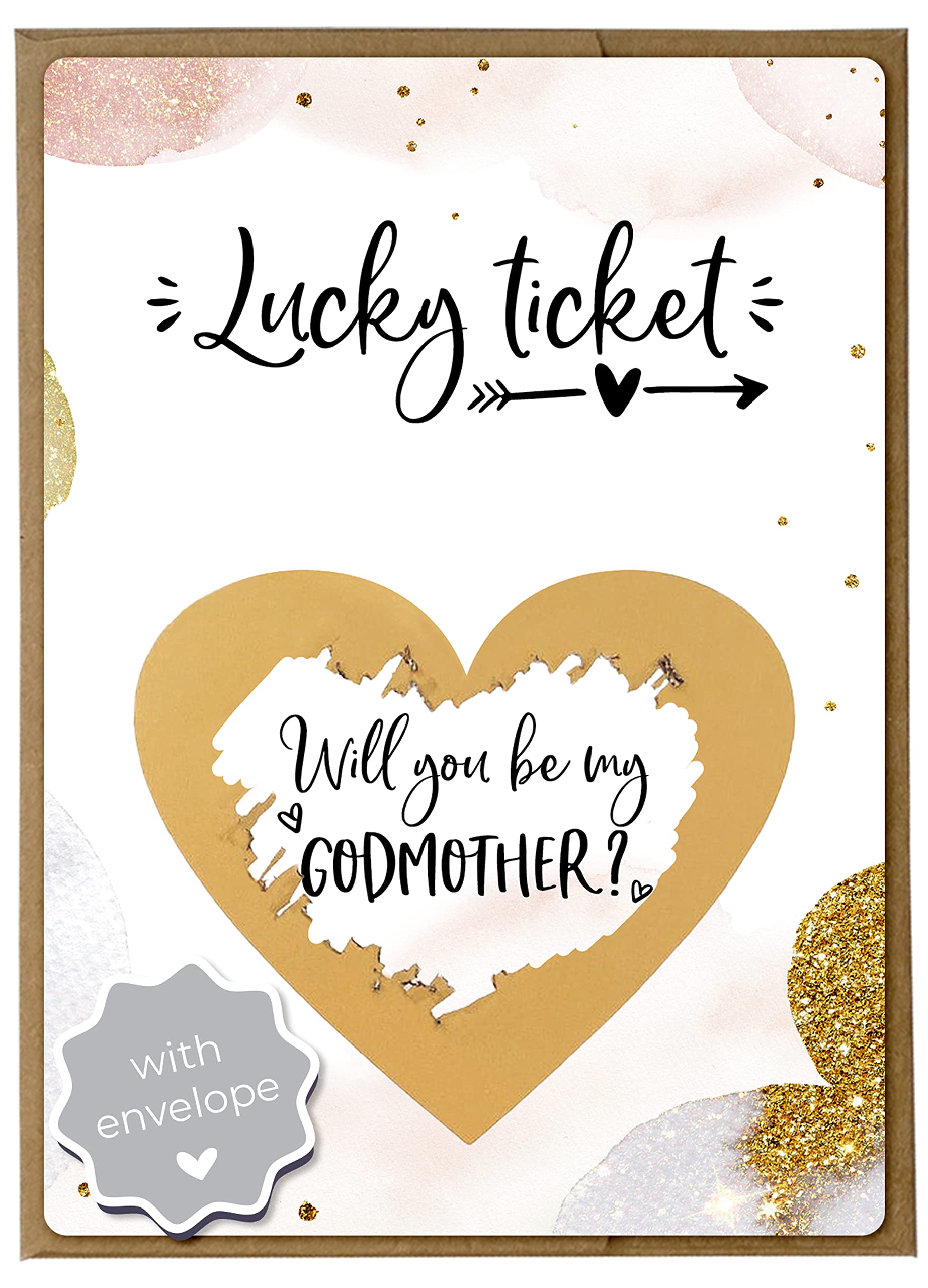 Joli Coon Will You Be My Godmother Scratch Off Card, godmother proposal