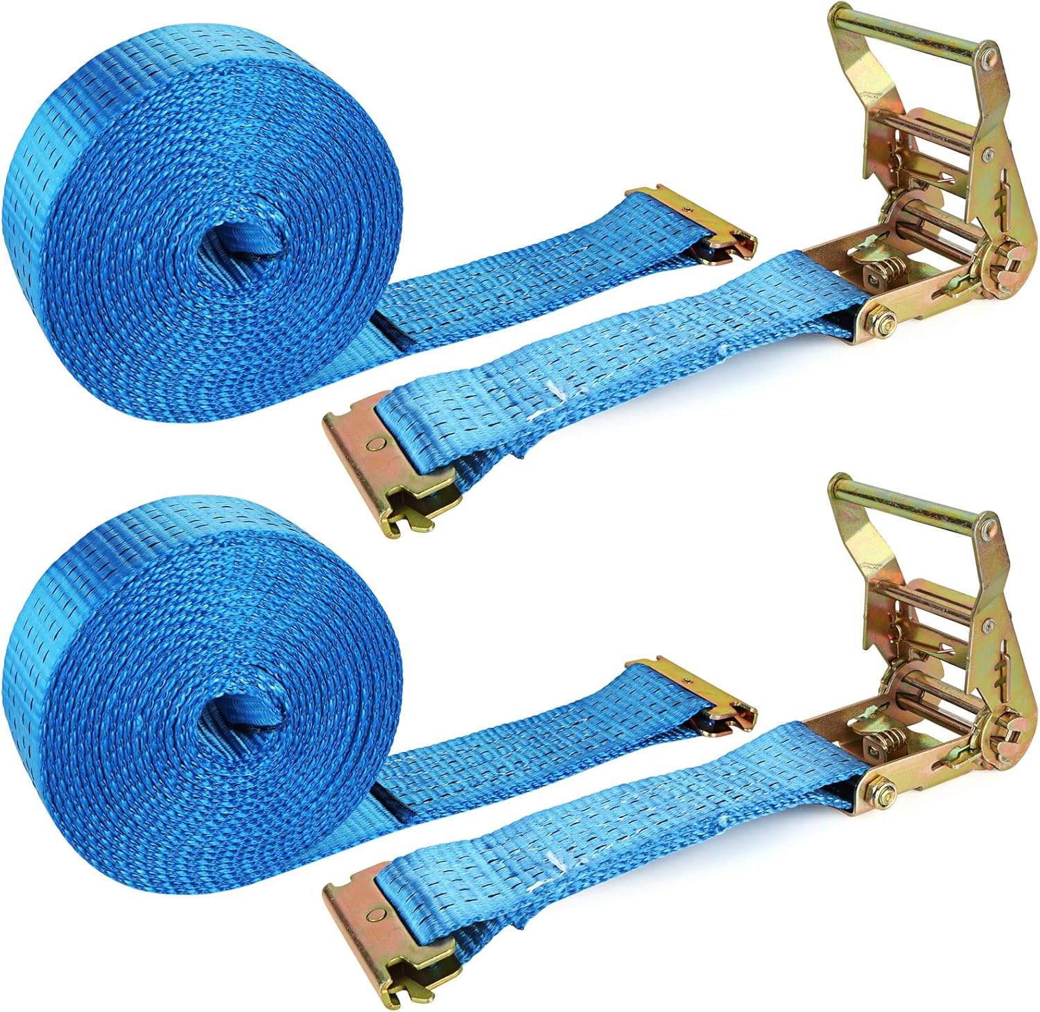 2Pcs 2 Inch E Track Straps Heavy Duty Ratchet Straps 20ft E