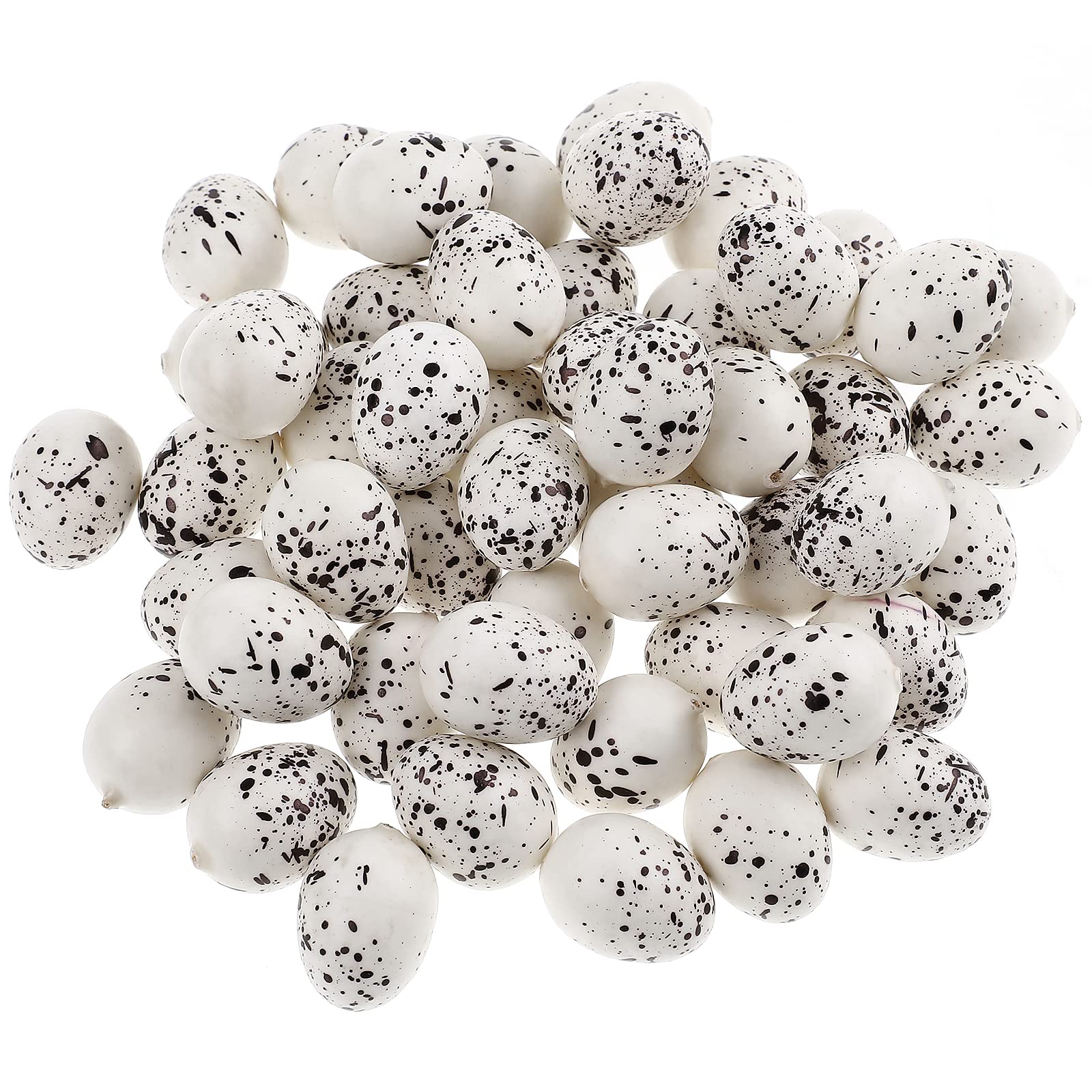 Amosfun 50pcs Easter Foam Eggs, Artificial Quail Eggs for Craft, Simulation Faux Speckled Bird Eggs, Mini Bird Egg Ornaments for Easter Basket Filler (2.5cm)