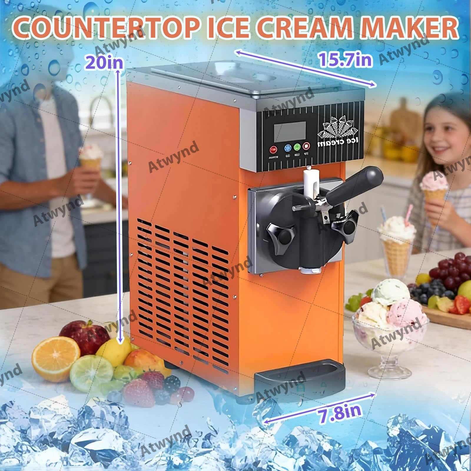 Gelatiera Soft, Macchina per Gelato per Uso Commerciale e Domestico, 4-5 kg/H, Gelatiera Soft Monogusto, Autopulente per Ristoranti e Snack Bar Cream