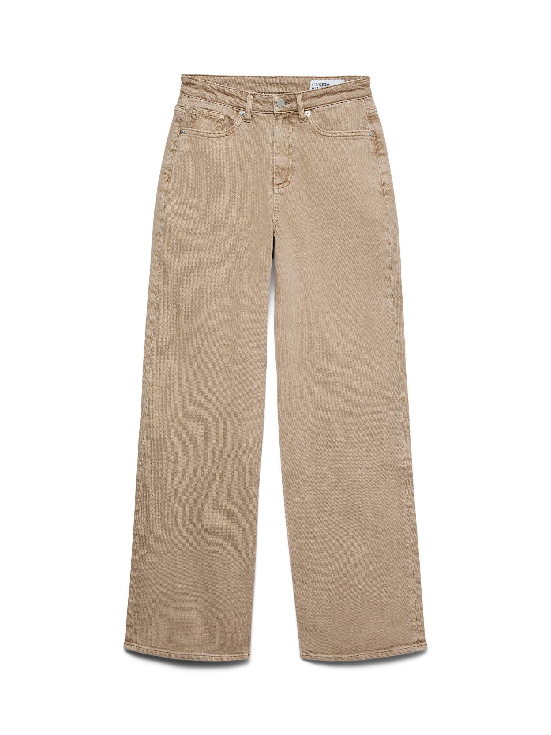 VERO Moda Vmtessa Hr Wide Jeans Colour Ga, Silver Mink, 27W x 30L