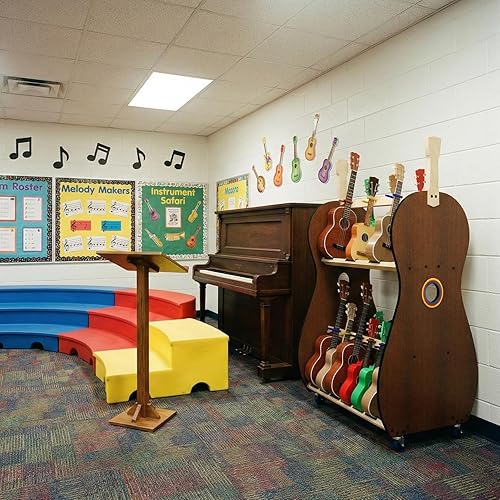 Miniatura 8 de Carrito de almacenamiento de ukelele móvil para escuelas (18) – The Band Room Estante para aula de música Fabricado en Estados Unidos