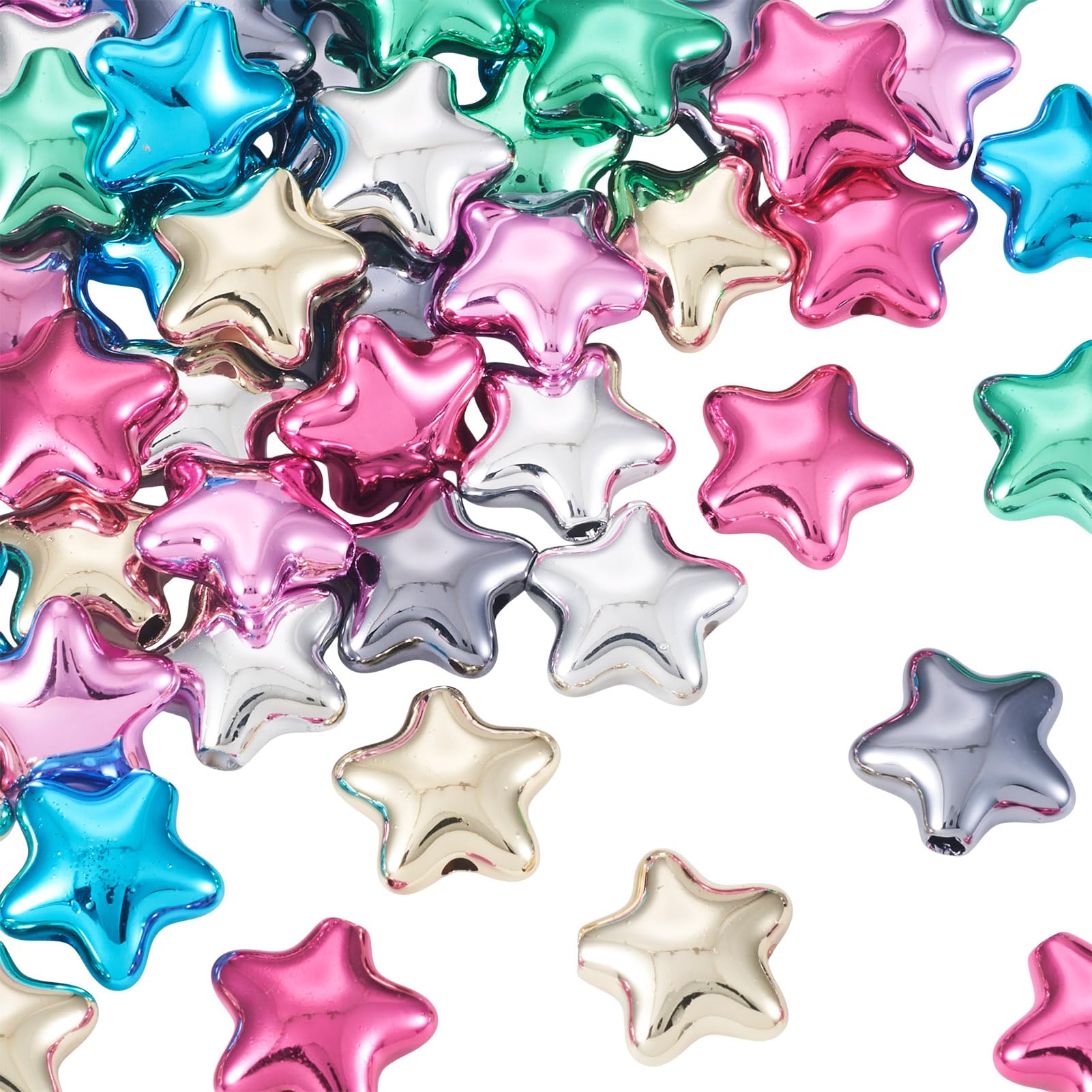 Perles en acrylique en forme d'étoile Craftdady multicolores pour la création de bijoux DIY