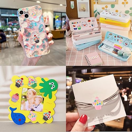 Miniatura 4 de Honbay 24 dijes para cupcakes, postres, slime, temática alimentaria, cabujones de resina con parte trasera plana, bonitos adornos para accesorios