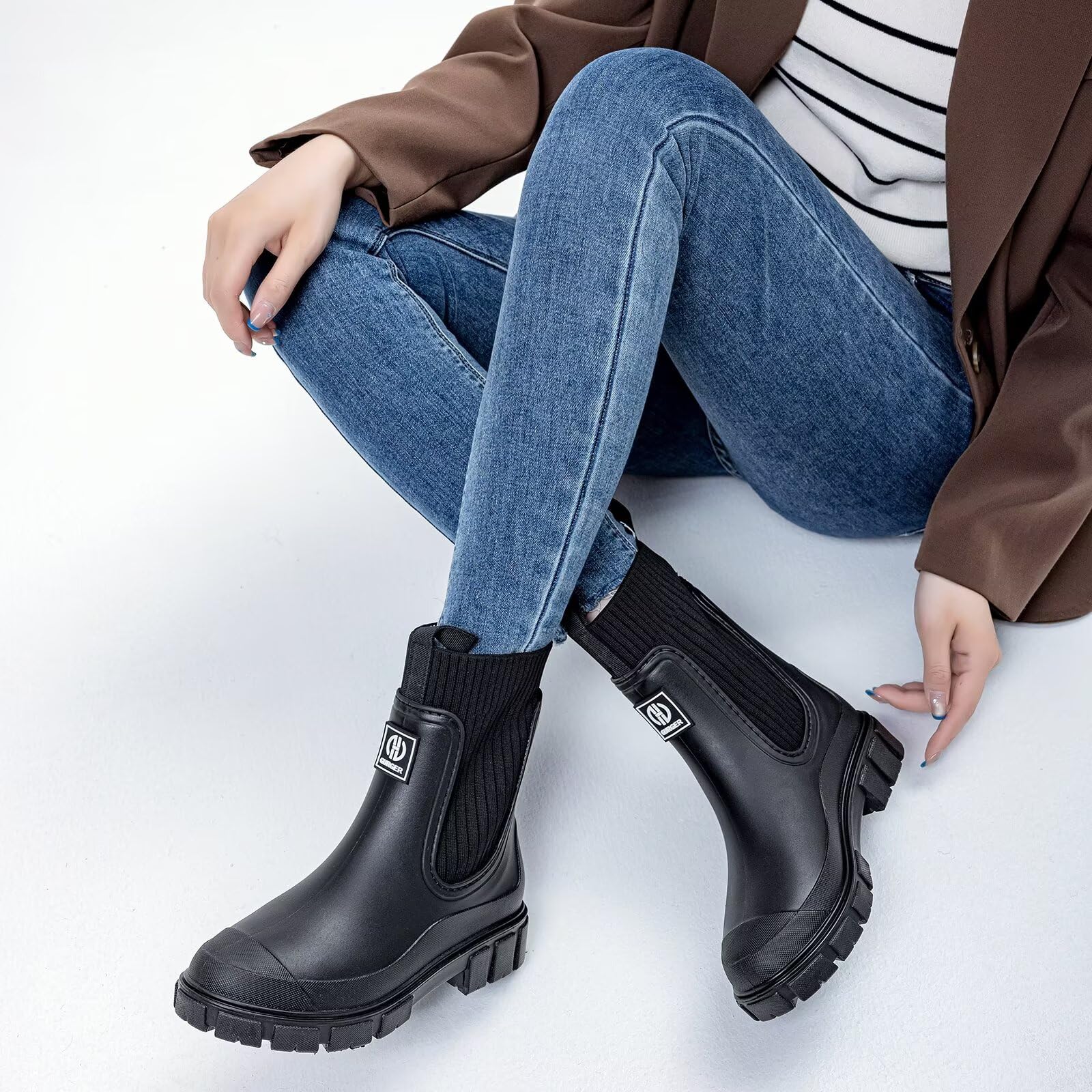 Botas de Agua Mujer Impermeable Zapatos de Lluvia