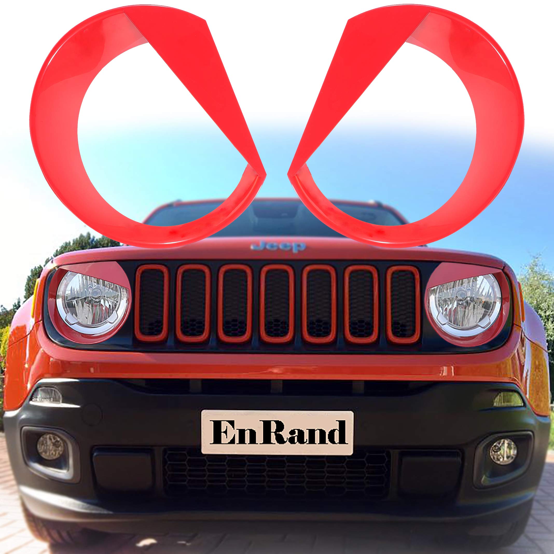 Front Light Bezels Headlight Angry Eyes Style Trim Cover For Jeep