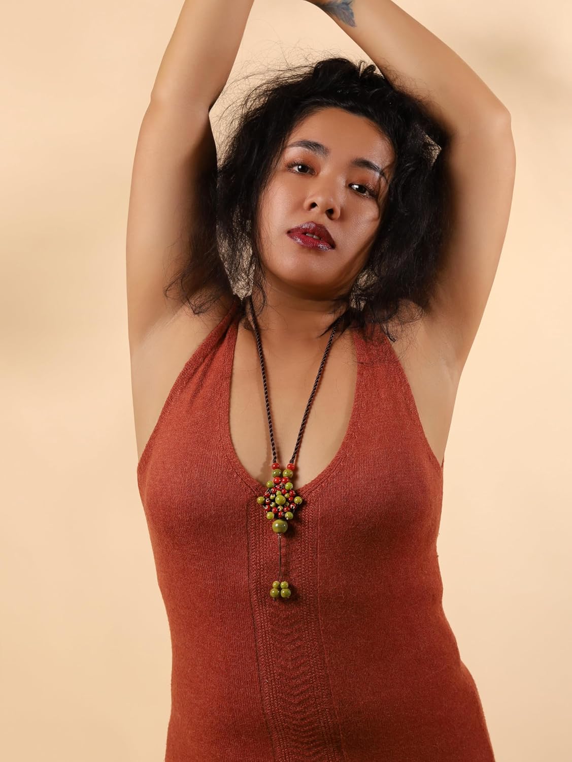 MINACHI Boho Ceramic Round Bead Flower Shape Long Y Necklace, Bohemian Summer Beach Jewelry Gifts for Women - Image 6