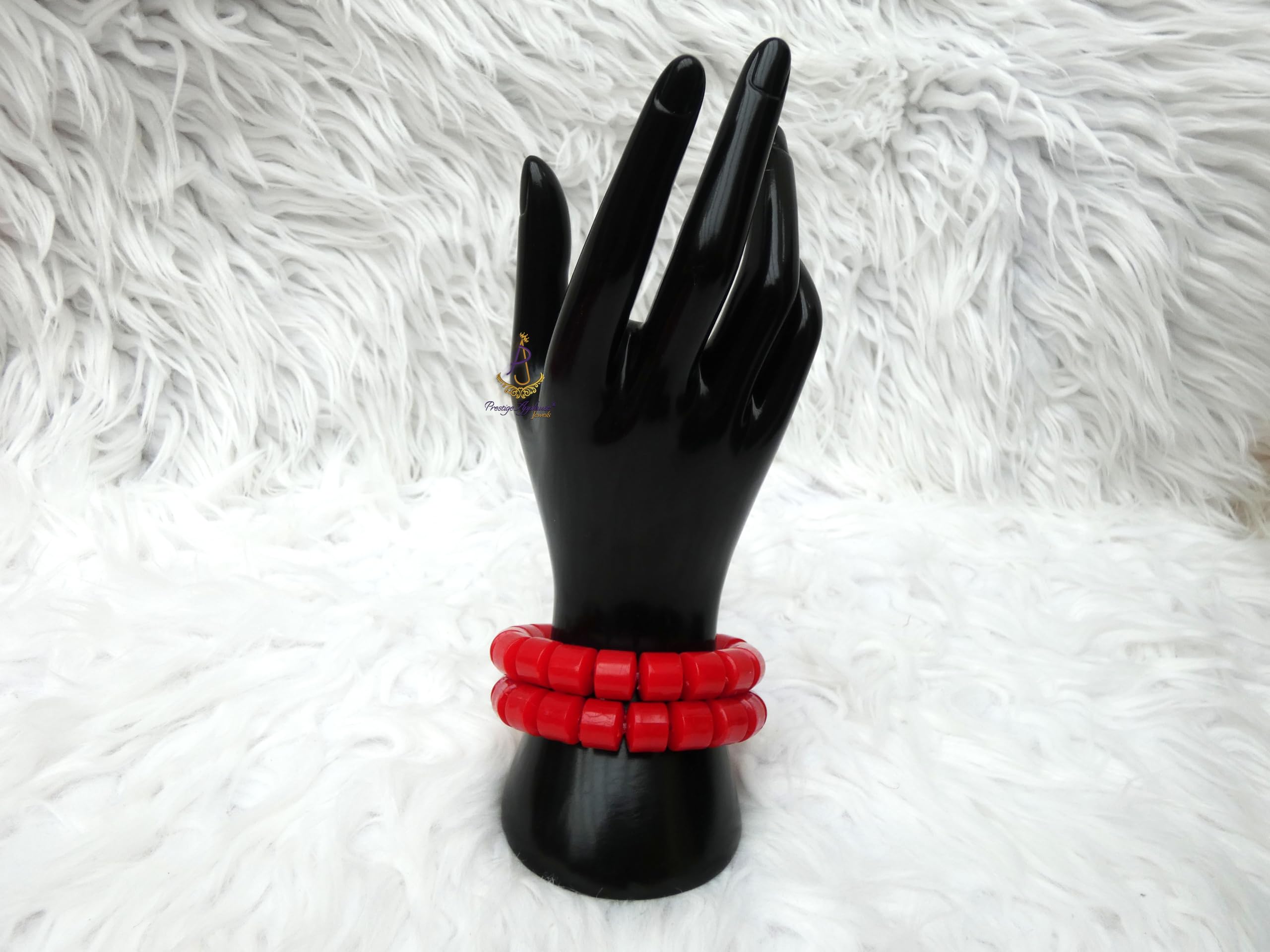 Parure traditionnelle africaine Edo Igbo en perles de corail blanc avec collier et bracelet - Motif éléphant - Bijou de mariage nigérian pour homme
