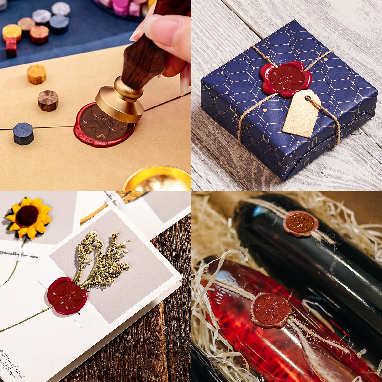 グラシン封筒〜ローズ＆ローズ〜アンティークスタンプ♡エンボス加工♡コーヒー染め Amazon | 【初心者向け＆19点豪華セット】Dallfoll シーリングスタンプ
