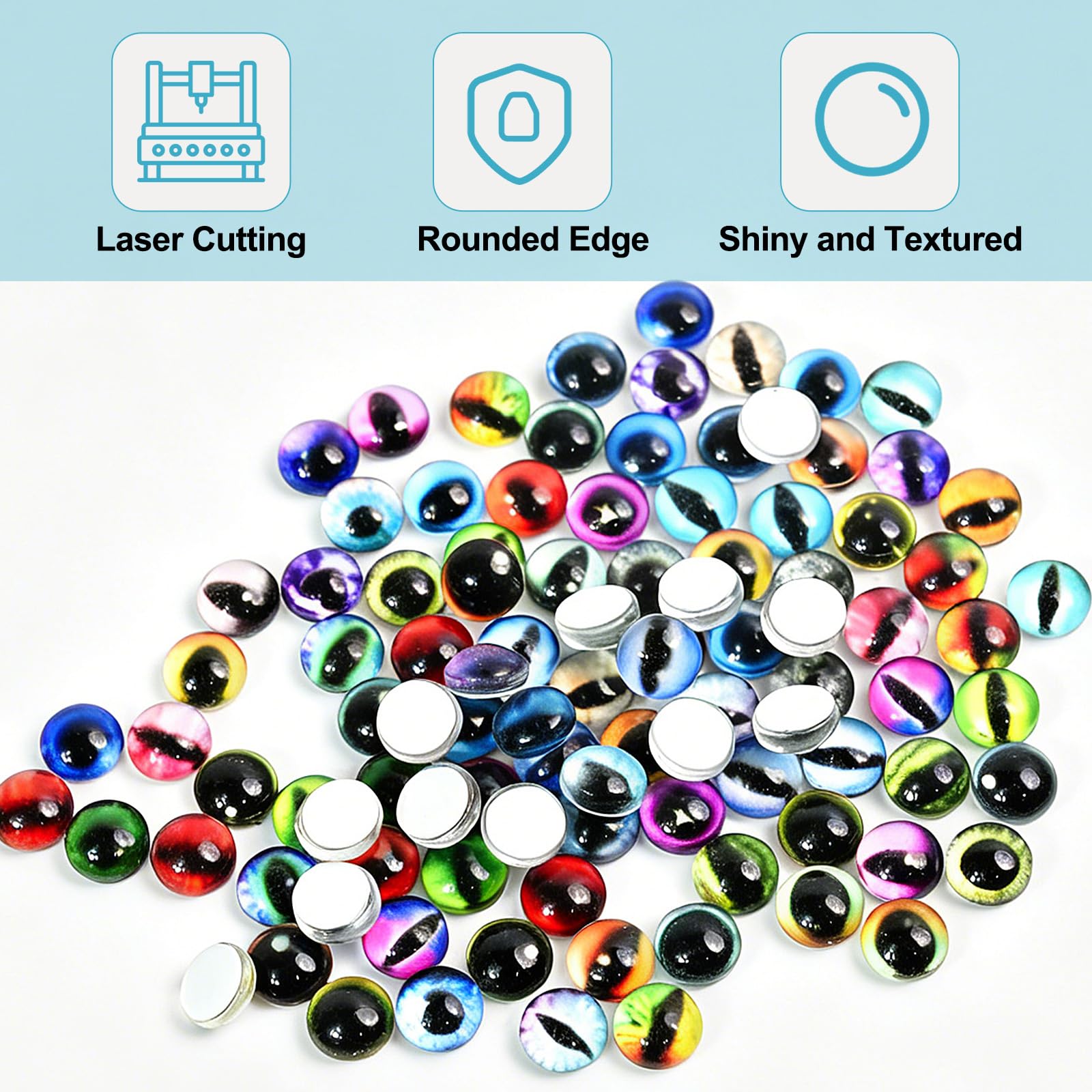Glas-Cabochons, Drachenauge, 6 mm, 100 Stück