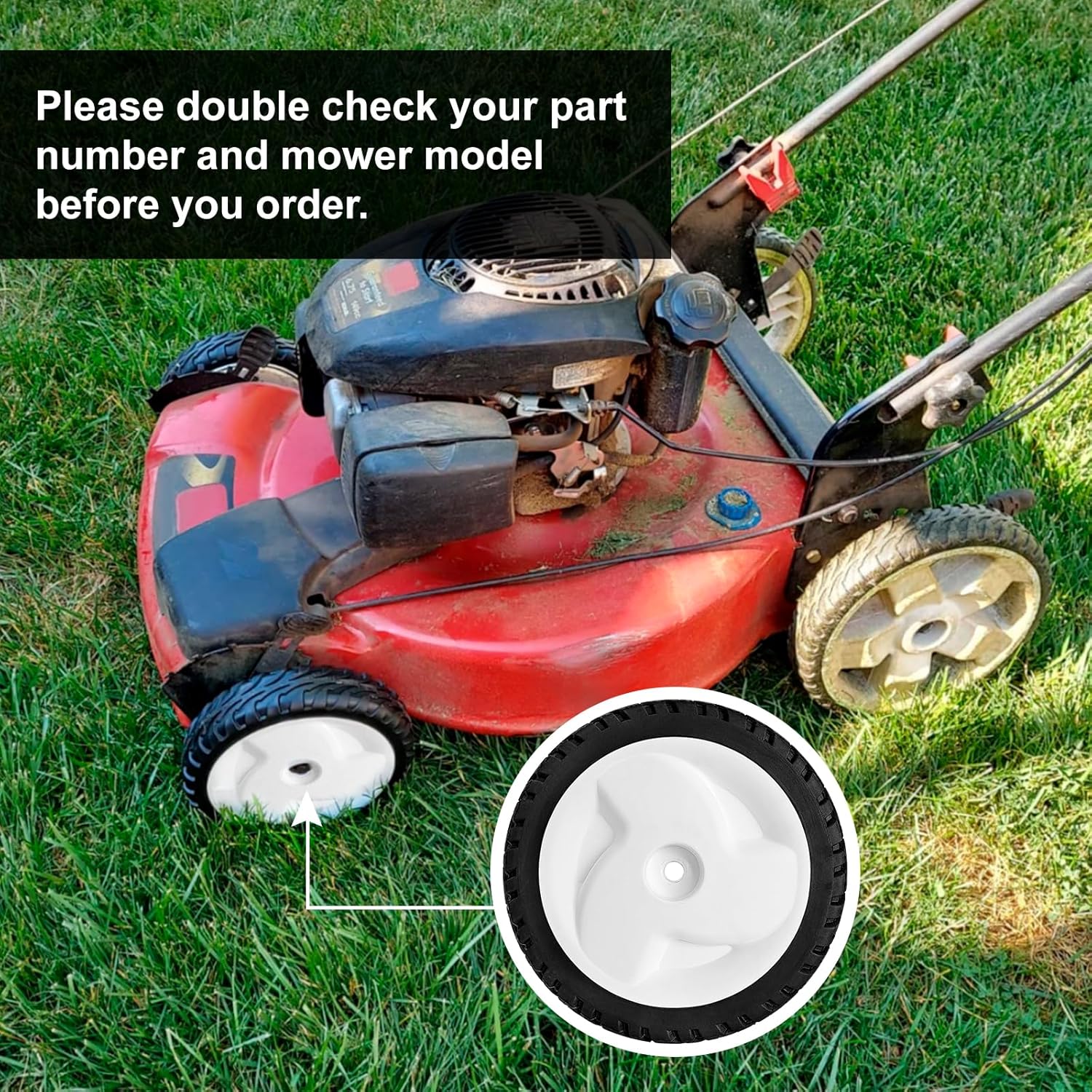 105-1814 Front Wheels for Toro Mower - 8" Drive Wheel Assembly for Toro 22" Recycler Self-Propelled Personal Pace Walk-Behind Lawn Mower 20005 20017, 2 Pack