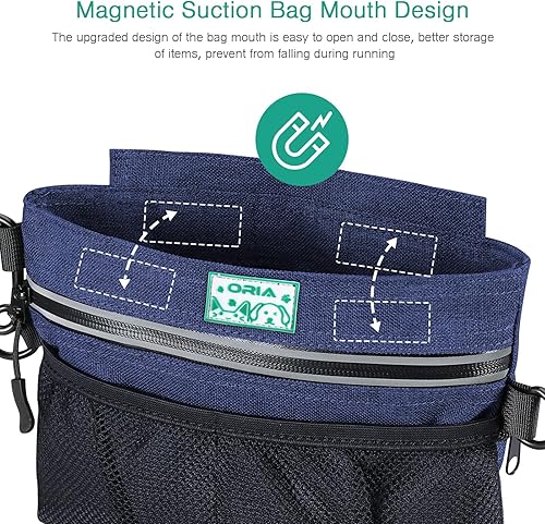 Miniatura 4 de ORIA Bolsa de entrenamiento para perros, bolsa portátil para golosinas para perros, bolsa de viaje de comida para perros con cierre magnético,