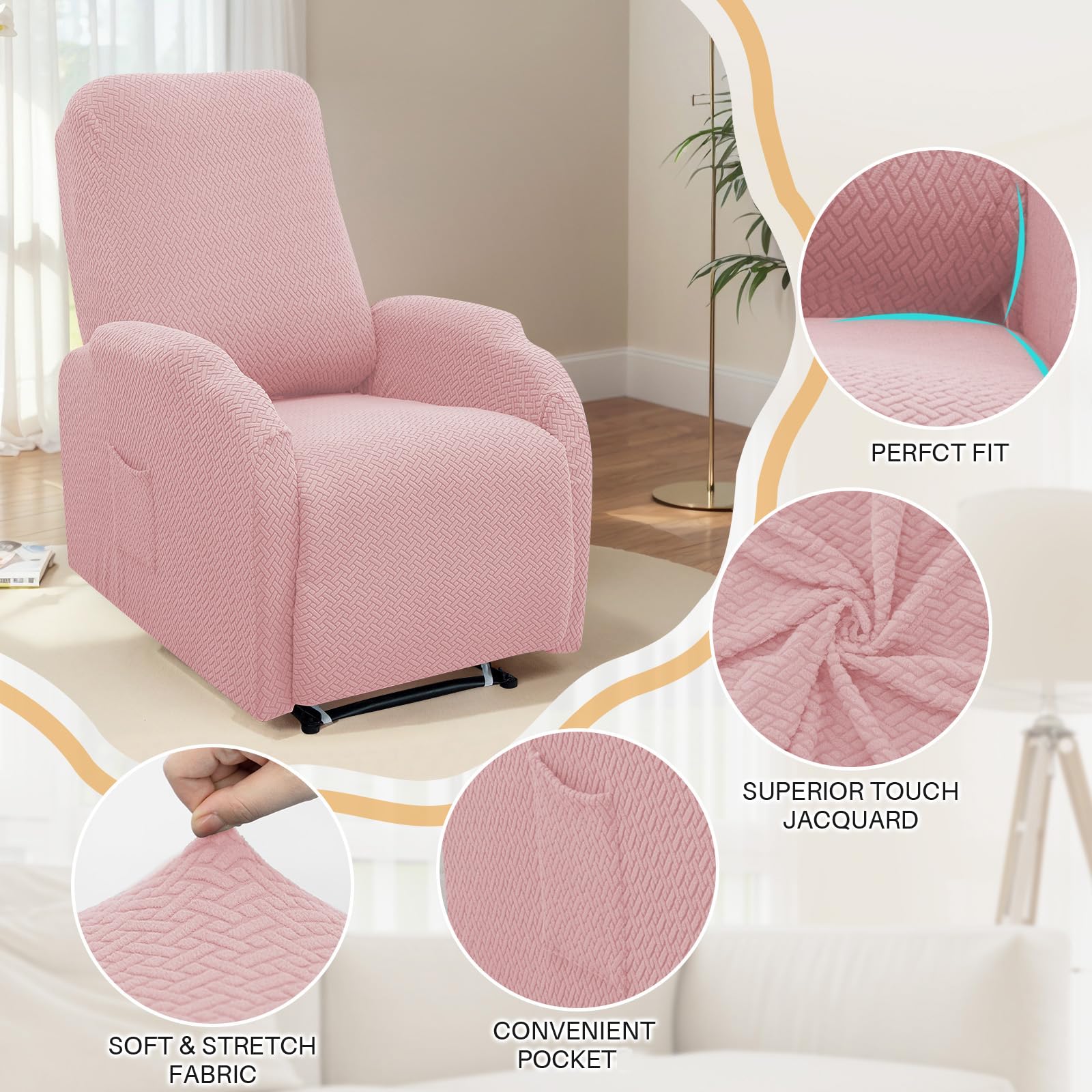 Kids Recliner Lazy Sofa ULTICOR 4-Piece, Seat Recliner Cover