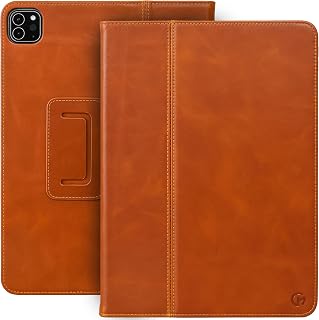 Casemade Real Leather Case Compatible with iPad Pro 11” M5 (2025)/M4 (2024) - Full-Grain Leather Cover, Auto Sleep/Wake, Dual Stand Position (Tan)