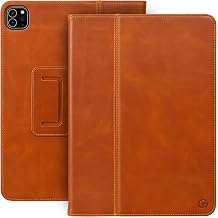 Casemade Real Leather Case Compatible with iPad Pro 11 1st/2nd/3rd/4th Gen 2018/2020/2021/2022 - Full-Grain Leather Cover, Auto Sleep/Wake, Dual Stand Position Tan
