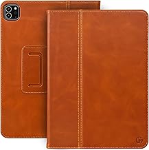 Casemade Real Leather Case Compatible with iPad Pro 11” 1st/2nd/3rd/4th Gen (2018/2020/2021/2022) - Full-Grain Leather Cover, Auto Sleep/Wake, Dual Stand Position (Tan)