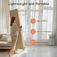 Vista 5 de JOSTYLE Divisor de habitación, pantalla de privacidad plegable, pantalla divisora de habitación de 6 paneles, panel divisor de bambú de 6 pies