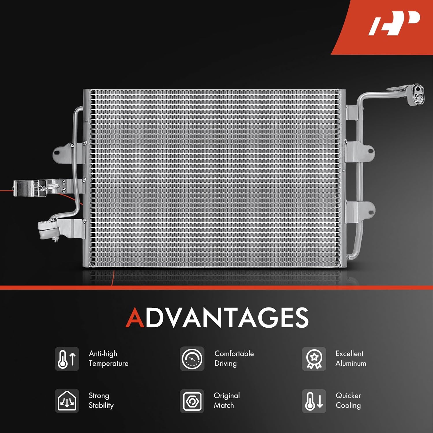 A-Premium Air Conditioning A/C Condenser Compatible with 1998-2006 Volkswagen Beetle 1.8L 1.9L 2.0L, Replace# 4932, 1C0820413