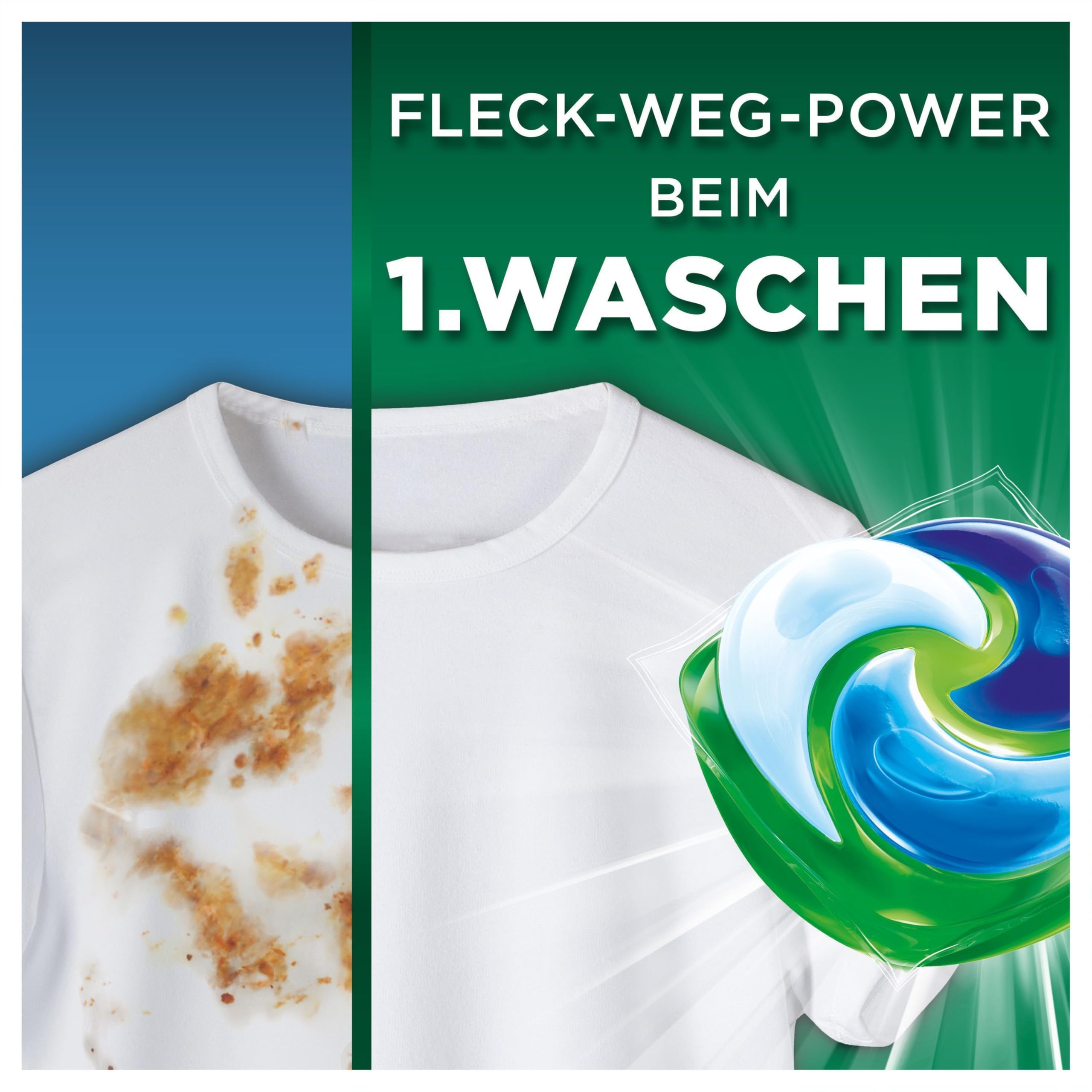 Ariel Waschmittel Pods All-in-1, Flüssigwaschmittelkapseln 100 Wäschen, Universal+, Fleck-Weg-Power ab der 1. Wäsche, selbst in kaltem Wasser
