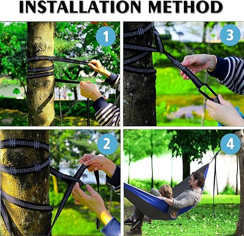 Miniatura 2 de Camping Hammock for Outside,Double Hammock with Tree Straps(18+1Loops) 210T Nylon Parachute Lightweight Portable Hammock for Outdoor