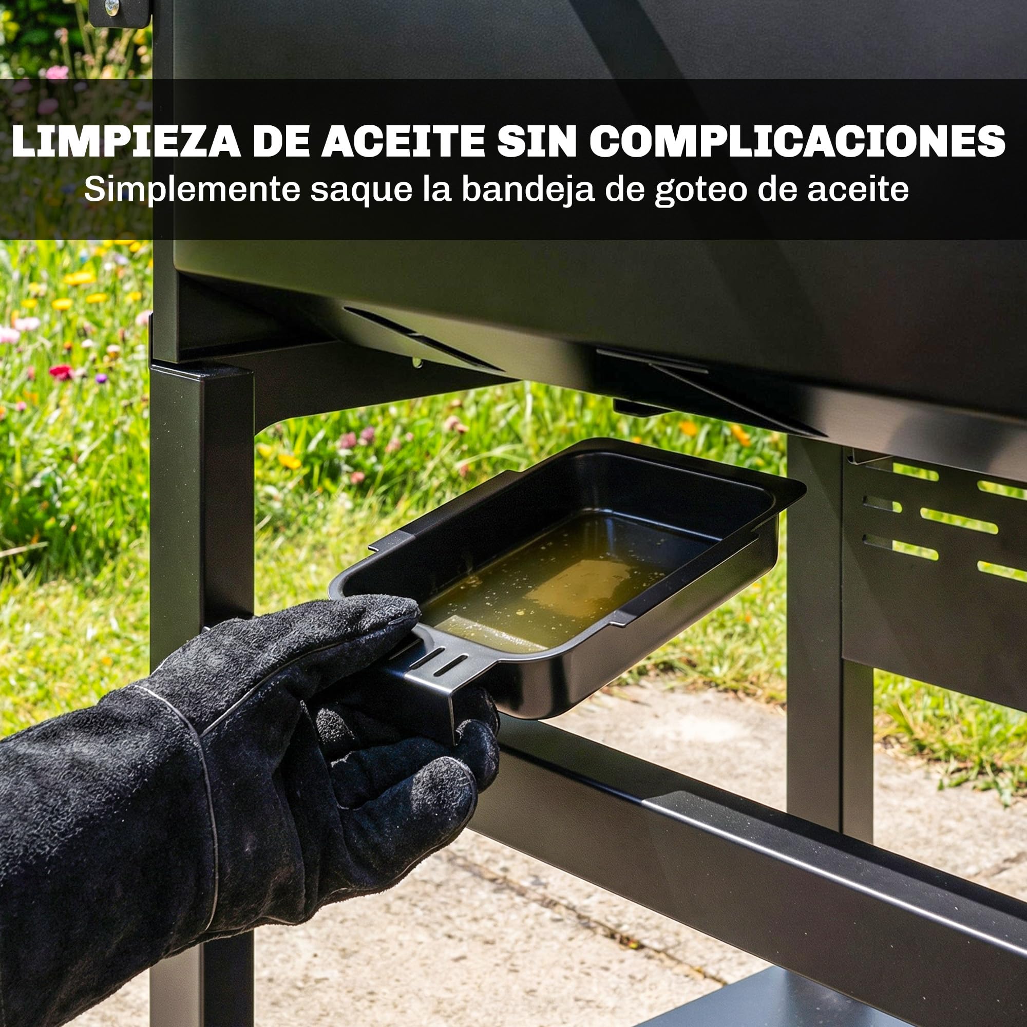 Outsunny Barbacoa de Gas BBQ Gas con 3 Quemadores 9 kW Barbacoa Portátil con Termómetro Mesas Laterales Plegables Estante Rejilla Calentadora Especiero Parrilla Recogedor Grasa 2 Ruedas Ganchos Negro